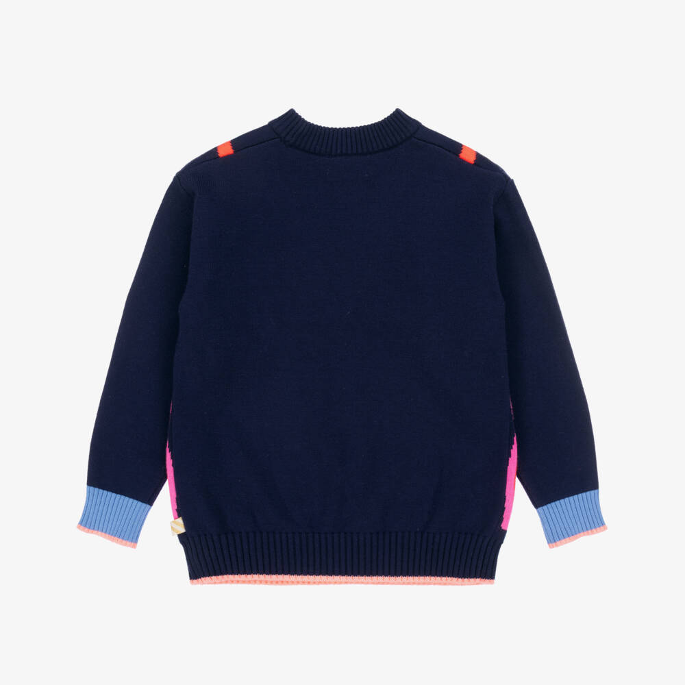 Billieblush-Girls Navy Blue Knitted Butterfly Sweater | Childrensalon Outlet