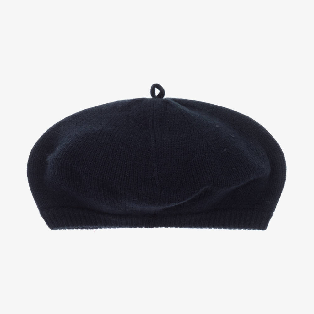 Ralph Lauren-Girls Navy Blue Knitted Wool Beret | Childrensalon Outlet