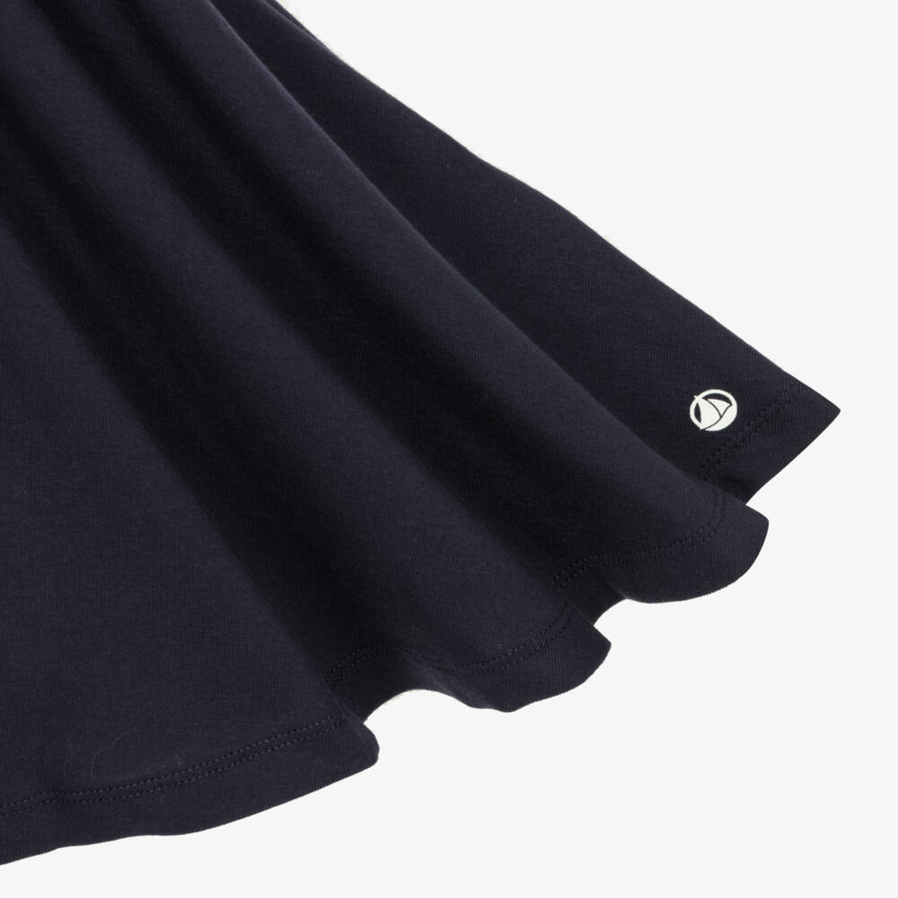 Petit Bateau-Girls Navy Blue Organic Cotton Sailor Dress | Childrensalon Outlet