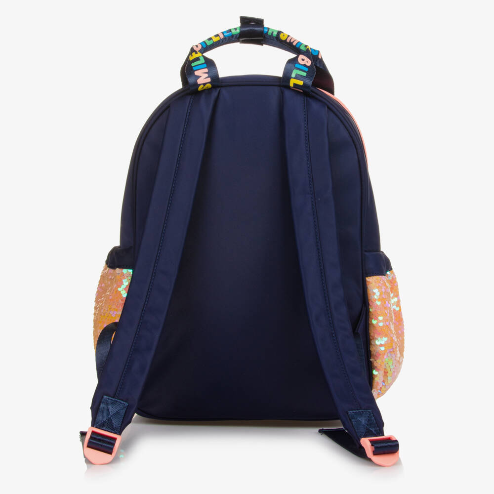Billieblush-Girls Navy Blue Sequin Backpack (35cm) | Childrensalon Outlet