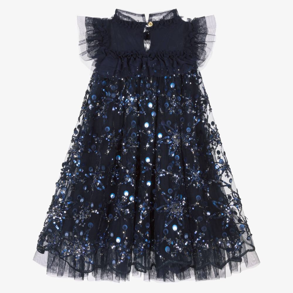 Angel's Face-Girls Navy Blue Sequin Dress | Childrensalon Outlet