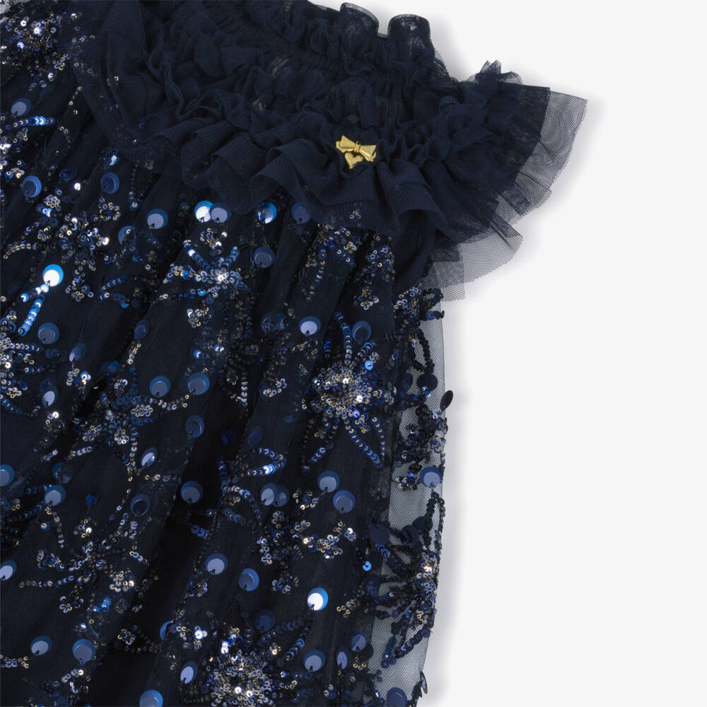 Angel's Face-Girls Navy Blue Sequin Dress | Childrensalon Outlet