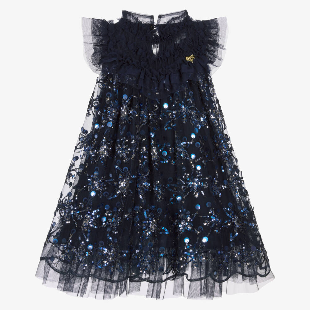Angel's Face-Girls Navy Blue Sequin Dress | Childrensalon Outlet