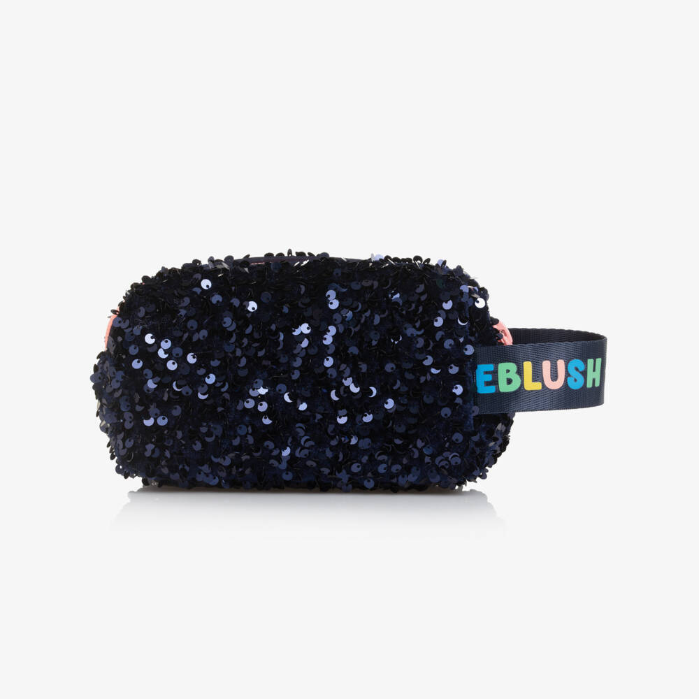Billieblush-Girls Navy Blue Sequin Pencil Case (18cm) | Childrensalon Outlet