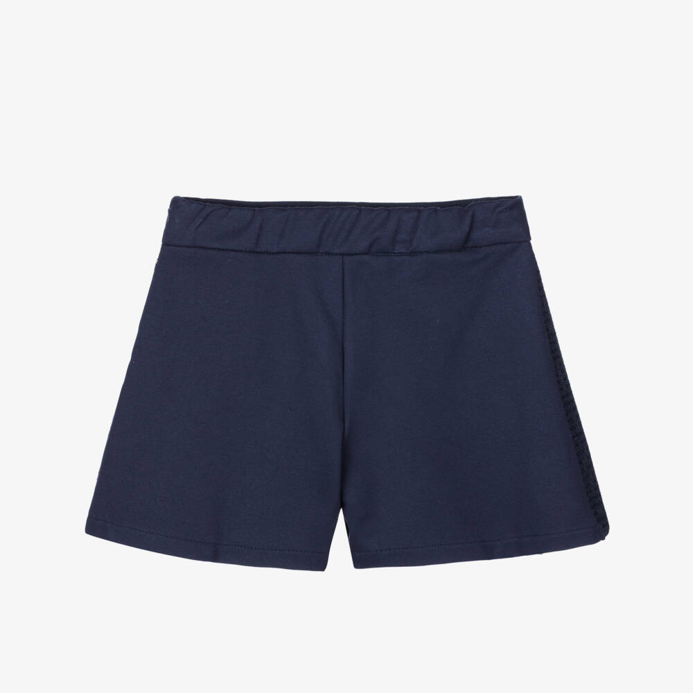 Lapin House-Girls Navy Blue Sequin Pleated Shorts | Childrensalon Outlet
