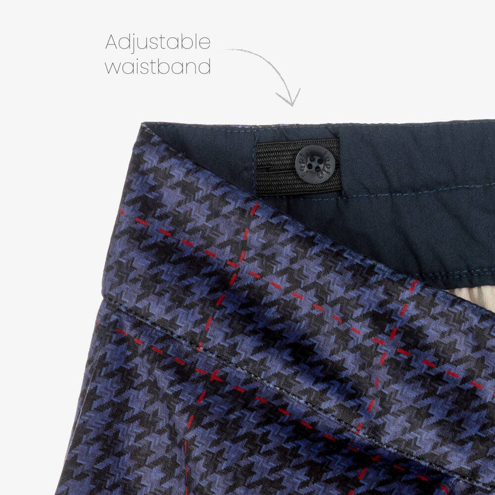 Lapin House-Girls Navy Blue Velveteen Floral Print Skirt | Childrensalon Outlet