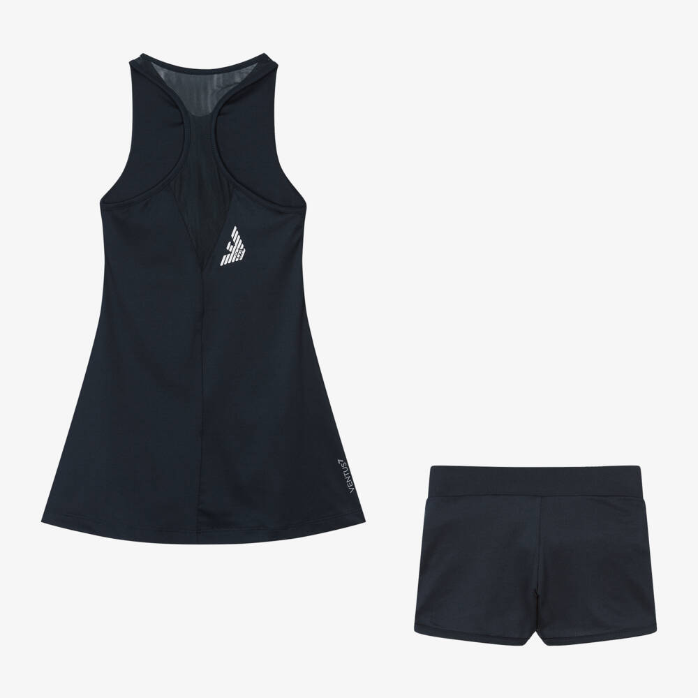 EA7 Emporio Armani-Girls Navy Blue Ventus7 Sports Dress Set | Childrensalon Outlet