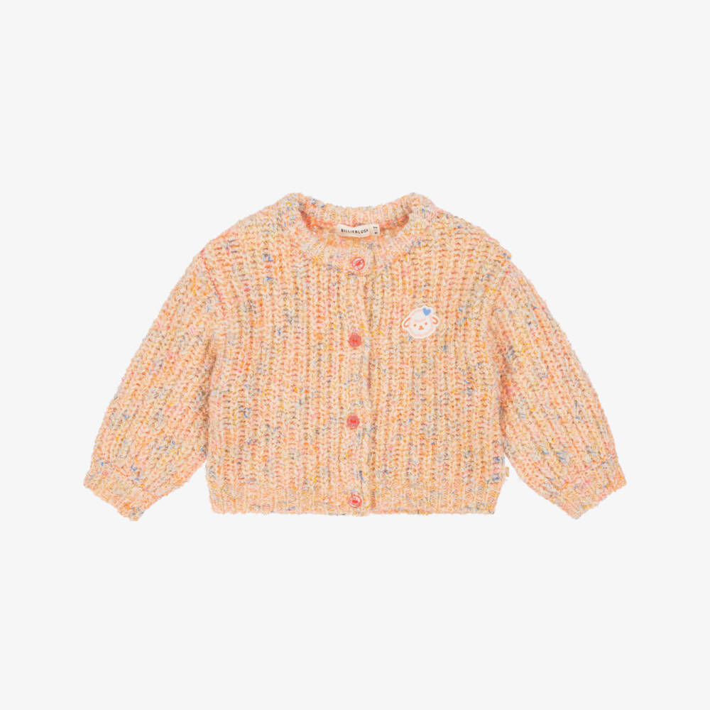 Billieblush-Girls Orange Chunky Knit Cardigan | Childrensalon Outlet