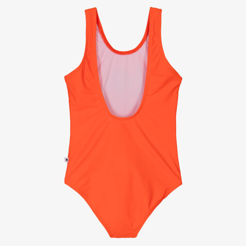 Molo-Girls Orange Sequinned Strawberry Swimsuit (UPF50+) | Childrensalon Outlet