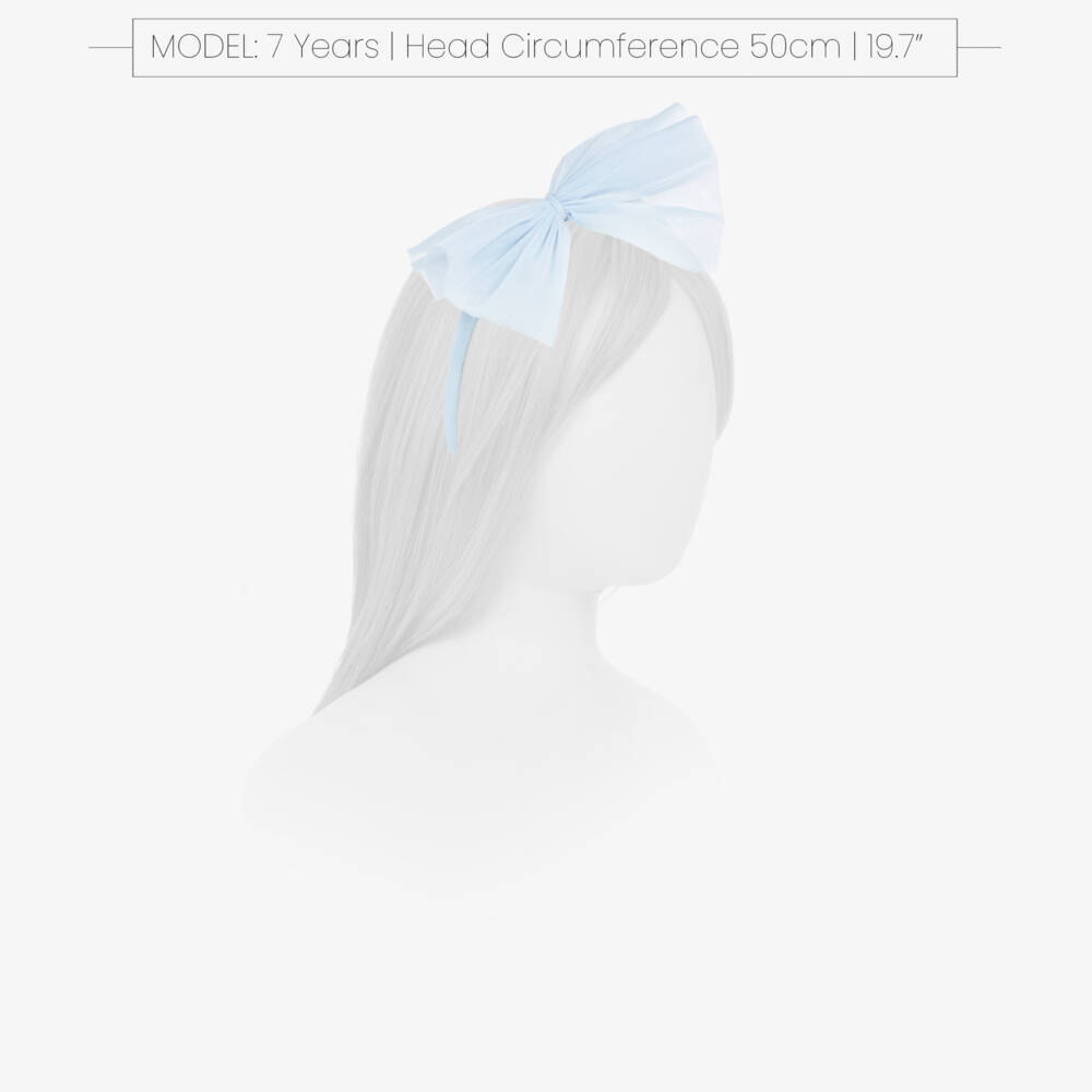 A Dee-Girls Pale Blue Glittery Tulle Bow Hairband | Childrensalon Outlet