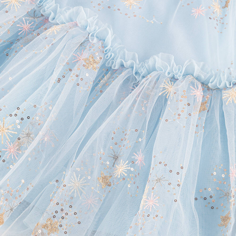 Angel's Face-Girls Pale Blue Tulle Embroidered Star Dress | Childrensalon Outlet