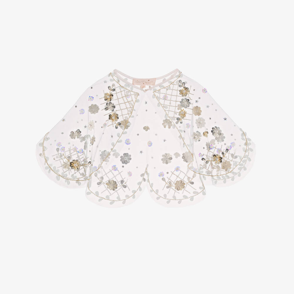 Tutu du Monde-Girls Pale Blush Pink Tulle & Sequin Cape | Childrensalon Outlet
