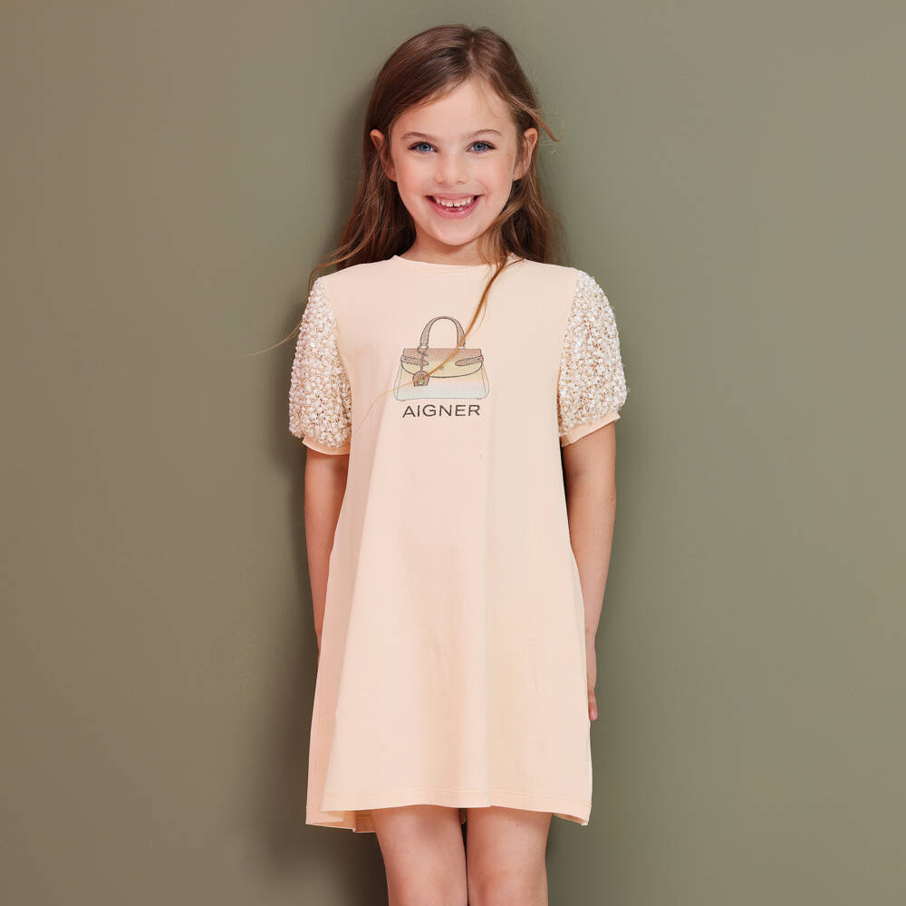 AIGNER-Платье сумка персиковое для девочек | Childrensalon Outlet