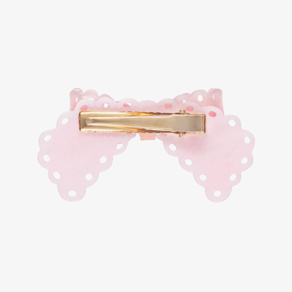 NAME IT-Girls Pale Pink Bow Hair Clip (7.5cm) | Childrensalon Outlet