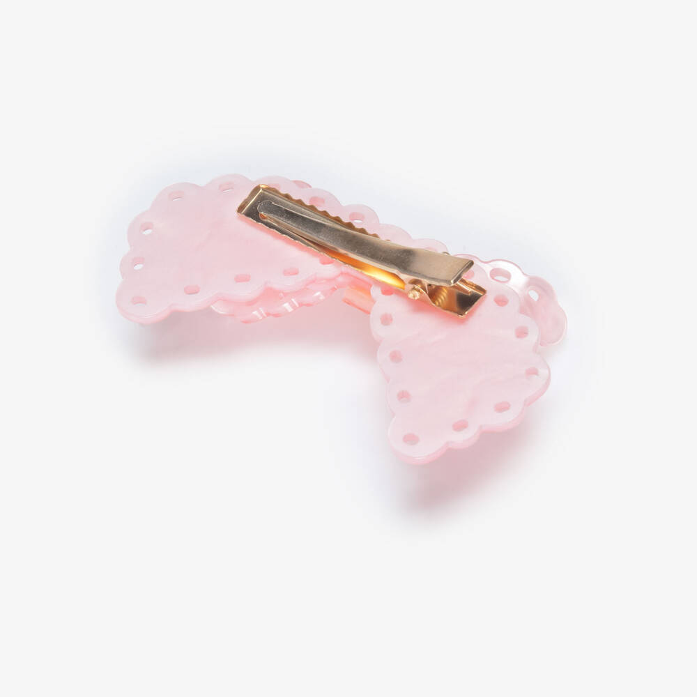 NAME IT-Girls Pale Pink Bow Hair Clip (7.5cm) | Childrensalon Outlet