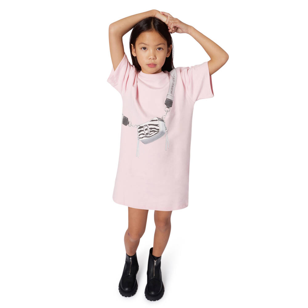 MARC JACOBS-Платье-сумка из светло-розового хлопка для девочек | Childrensalon Outlet