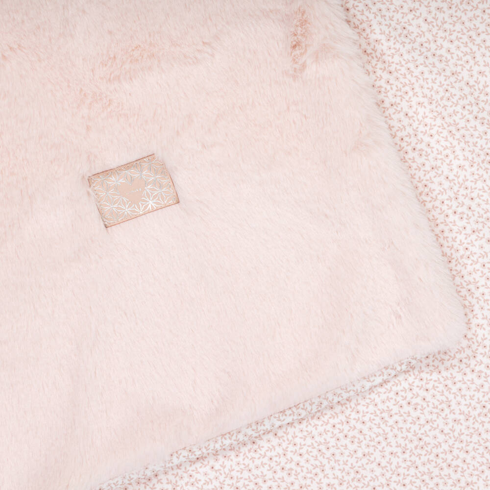 Jamiks-Girls Pale Pink Faux Fur Blanket (100cm) | Childrensalon Outlet