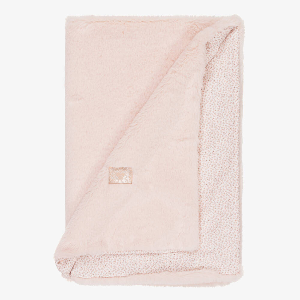 Jamiks-Girls Pale Pink Faux Fur Blanket (100cm) | Childrensalon Outlet
