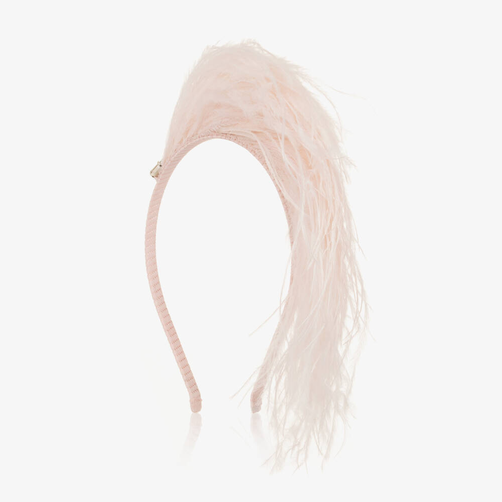 Tutu du Monde-Girls Pale Pink Feather Hairband | Childrensalon Outlet