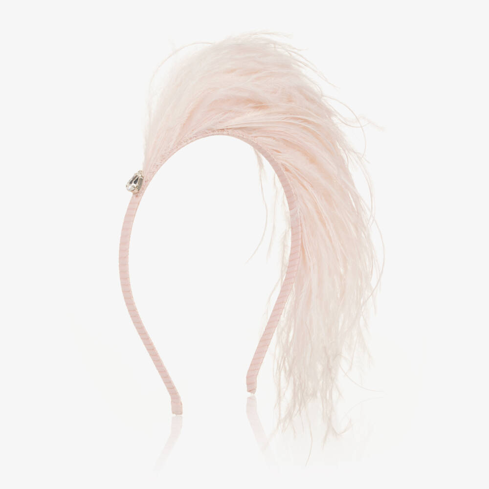 Tutu du Monde-Girls Pale Pink Feather Hairband | Childrensalon Outlet
