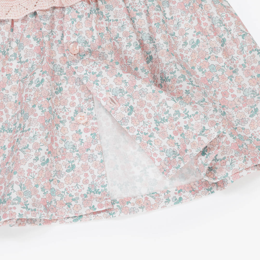Tutto Piccolo-Girls Pale Pink & Floral Print Dress Set | Childrensalon Outlet