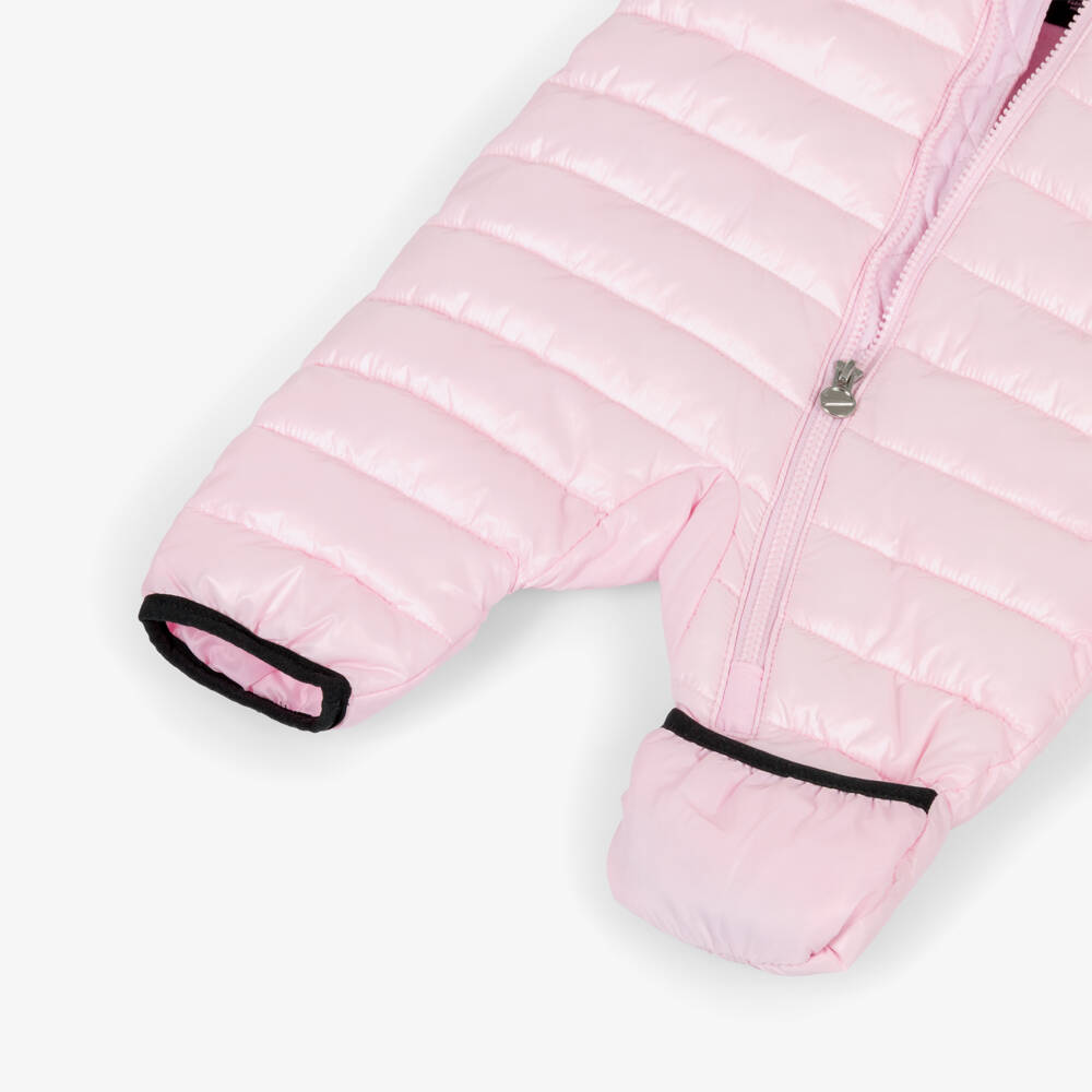 Nike-Girls Pale Pink Logo Padded Snowsuit | Childrensalon Outlet