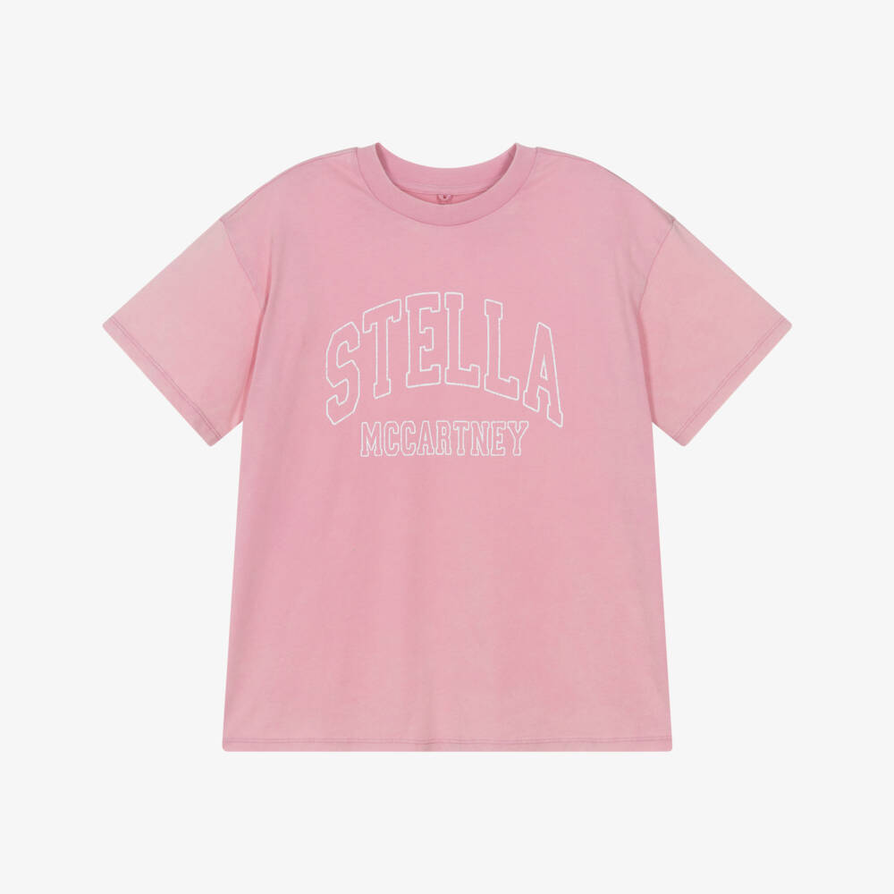Stella McCartney Kids-تيشيرت قطني ناعم وردي للبنات | Childrensalon Outlet