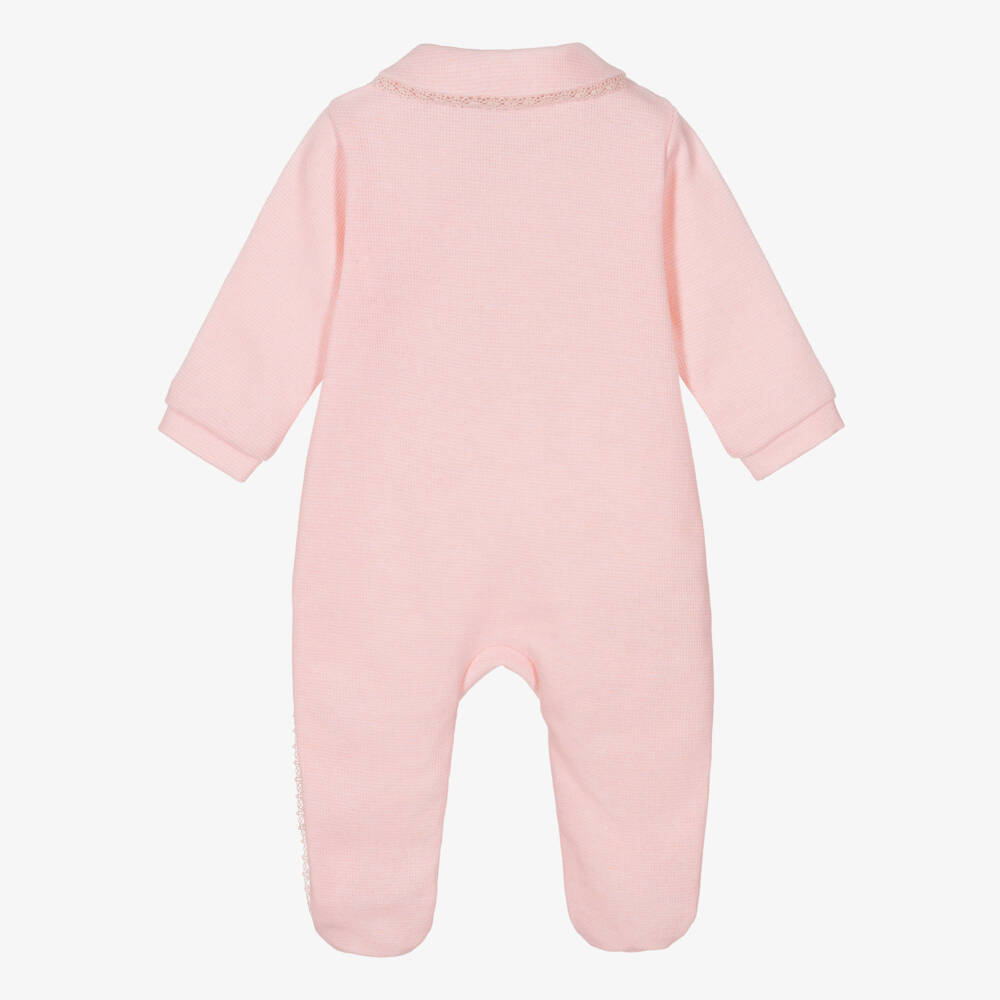Lapin House-Girls Pale Pink Teddy Bear Babygrow | Childrensalon Outlet