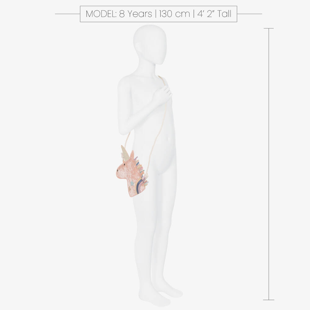 Mimi & Lula-Girls Pale Pink Velvet Unicorn Bag (24cm) | Childrensalon Outlet