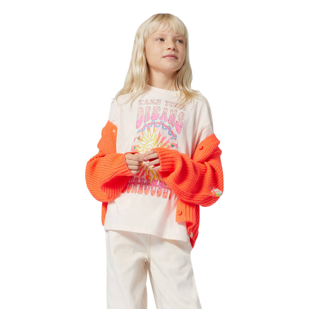 Billieblush-Girls Peach Pink Cotton Dream Slogan T-Shirt | Childrensalon Outlet