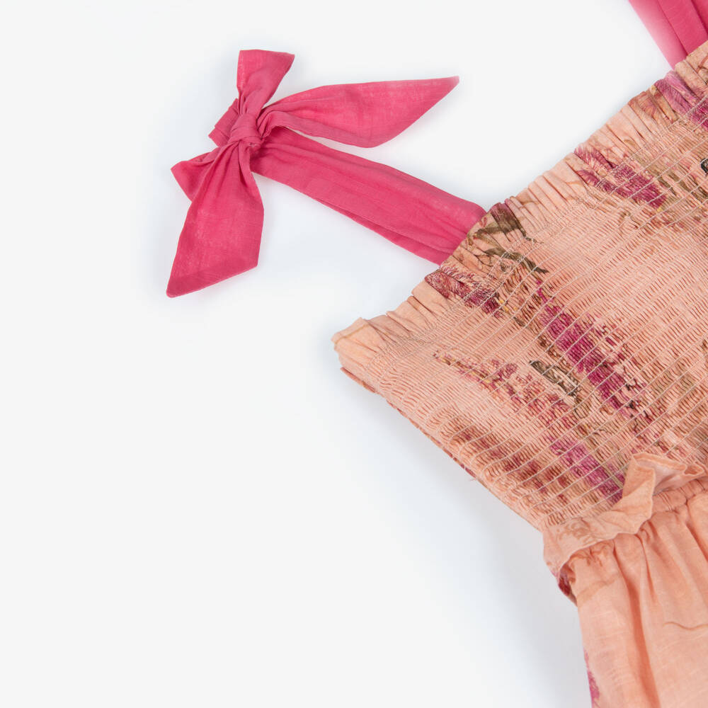 Zimmermann-فستان وردي بناتي بطبعات نباتية وطبقات | Childrensalon Outlet