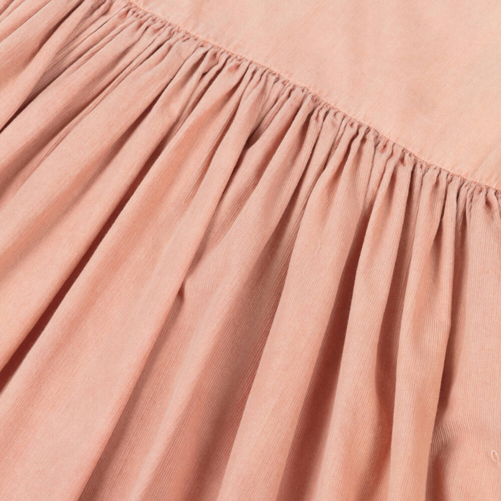 Molo-فستان مخملي خوخي للبنات مع كشكشات | Childrensalon Outlet