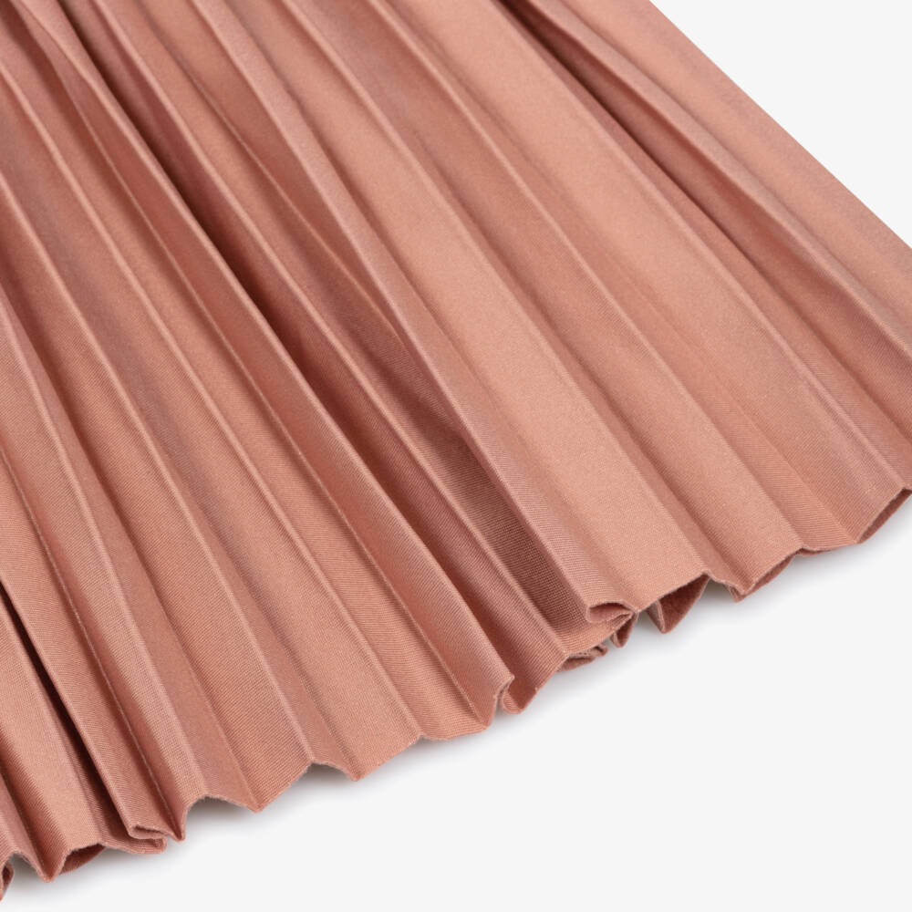 Mayoral-Girls Peach Pink Sequin Pleated Dress Set | Childrensalon Outlet