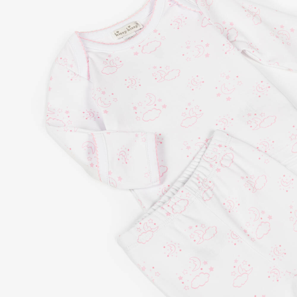 Kissy Kissy-Girls Pima Cotton Pink Cheerful Good Night 2 Piece Babygrow | Childrensalon Outlet
