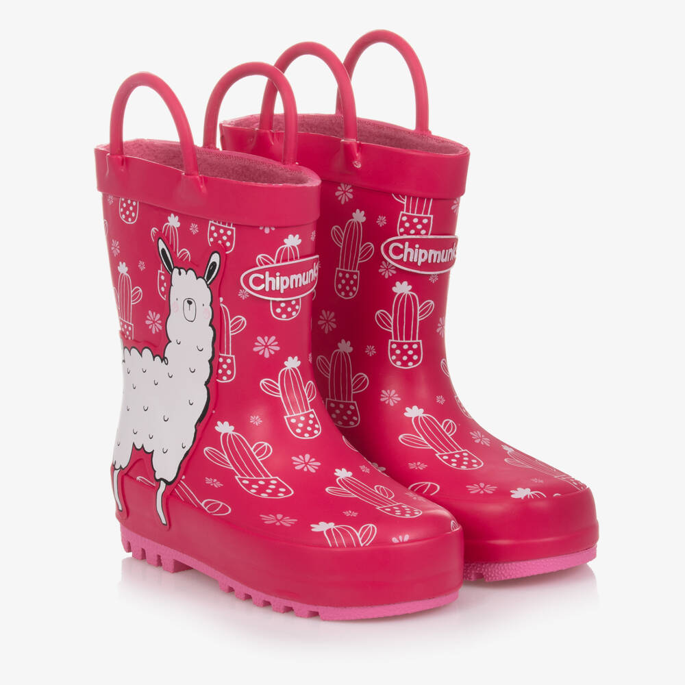 Chipmunks-Girls Pink Alpaca Rain Boots | Childrensalon Outlet