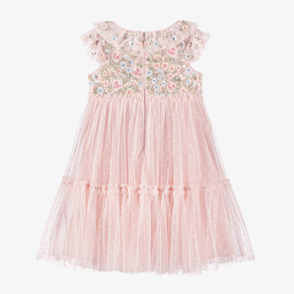 Needle & Thread-Girls Pink Antoinettes Embroidered Floral Bodice Dress | Childrensalon Outlet