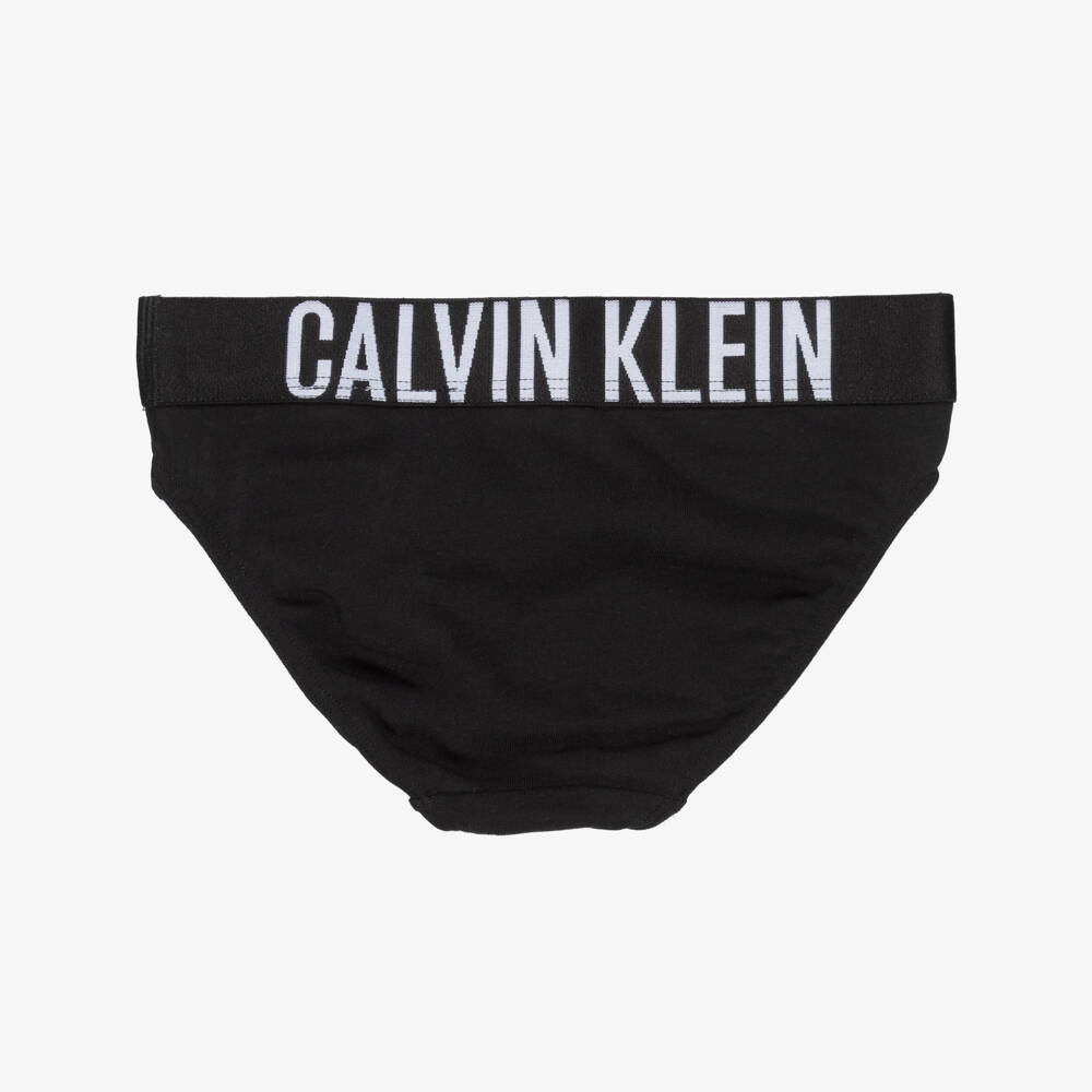 Calvin Klein-Girls Pink & Black Cotton Knickers (2 Pack) | Childrensalon Outlet