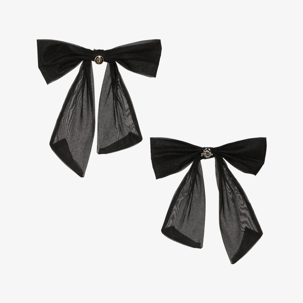 Beau KiD-Girls Pink & Black Knitted Skirt Set with Bow Brooch | Childrensalon Outlet