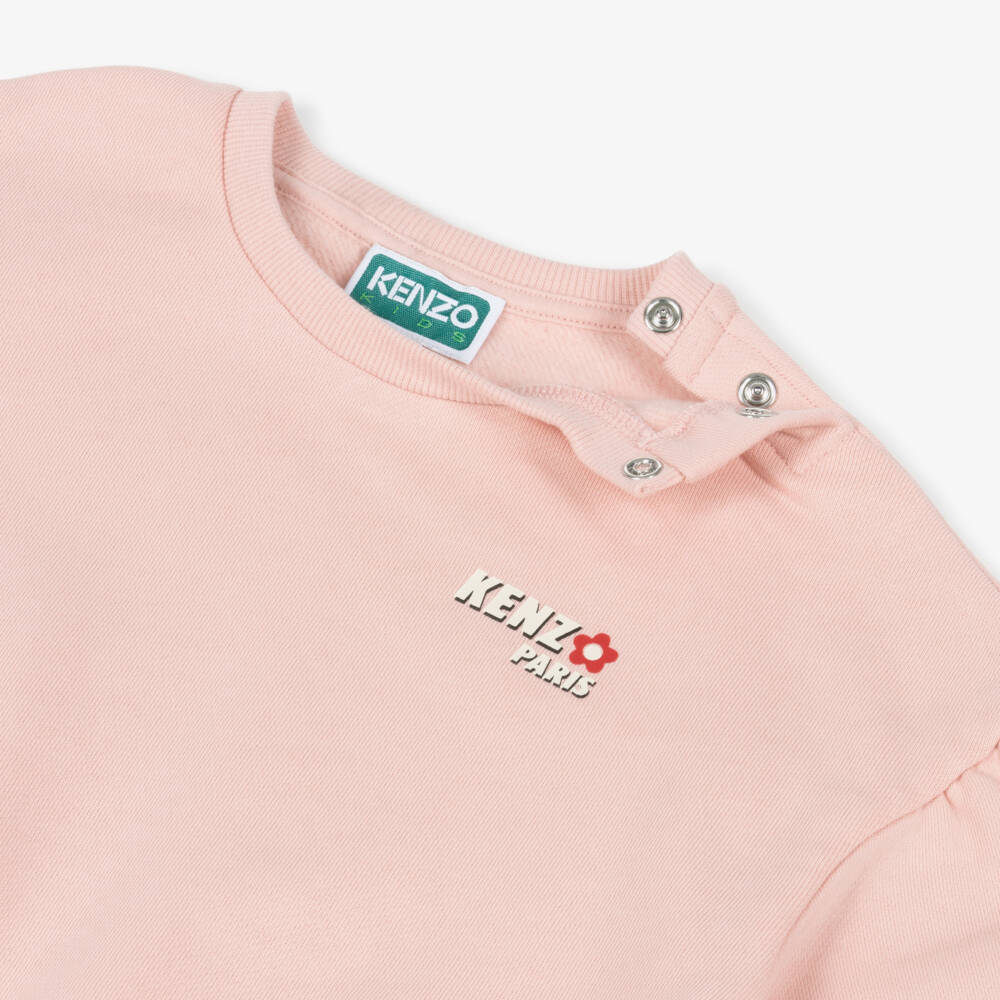 KENZO KIDS-Girls Pink Boke Flower Logo Tracksuit | Childrensalon Outlet