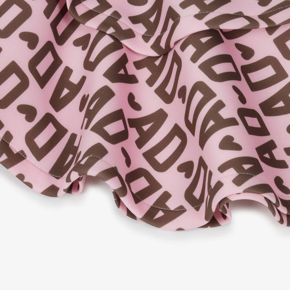 A Dee-Girls Pink & Brown Logo Neoprene Skirt Set | Childrensalon Outlet