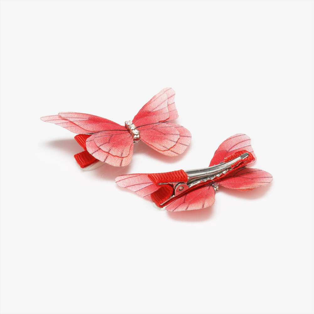 Souza-Girls Pink Butterfly Hair Clips (2 Pack) | Childrensalon Outlet