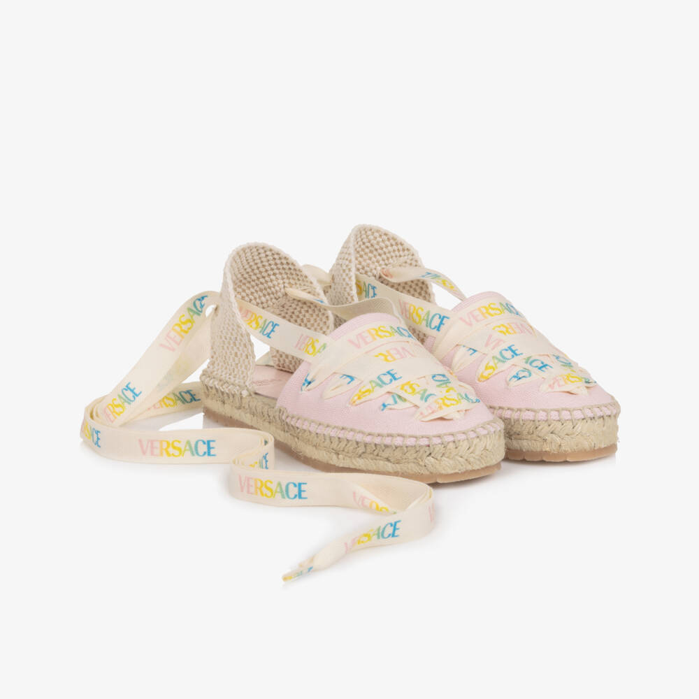 Versace-Girls Pink Canvas Espadrilles | Childrensalon Outlet