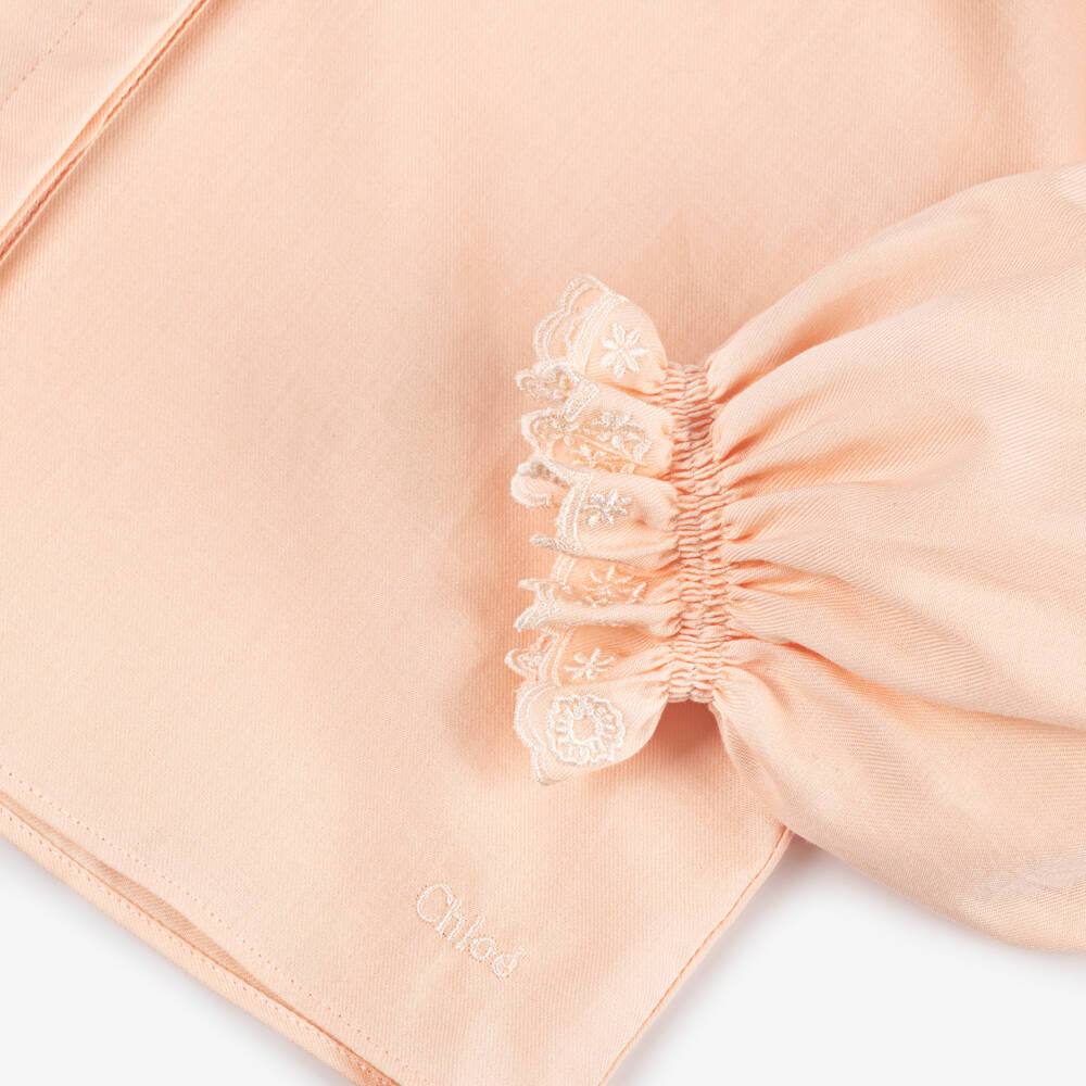 Chloé-بلوزة وردية فاتحة للبنات مع ياقة كاب | Childrensalon Outlet