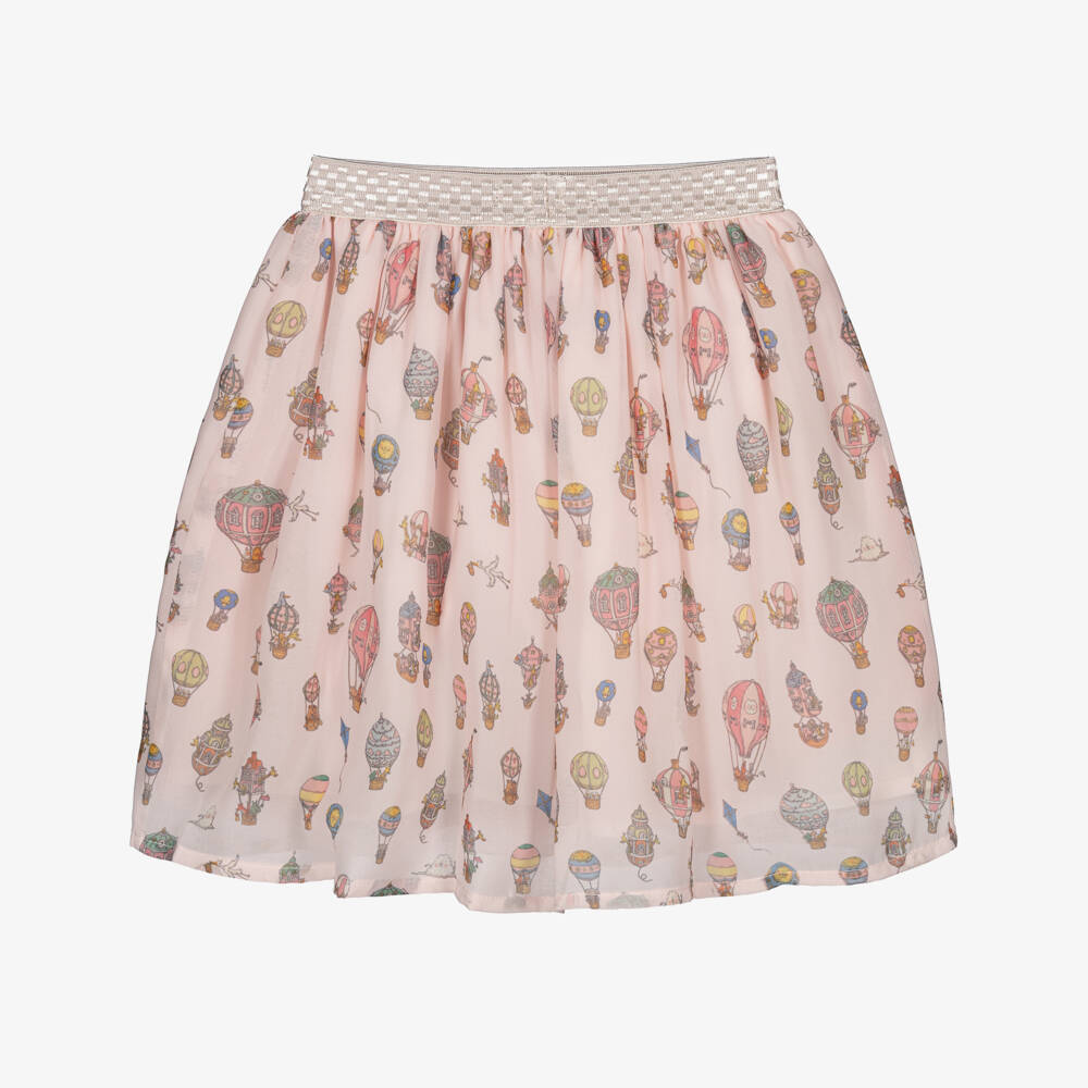 Atelier Choux Paris-Girls Pink Chiffon Hot Air Balloon Skirt | Childrensalon Outlet