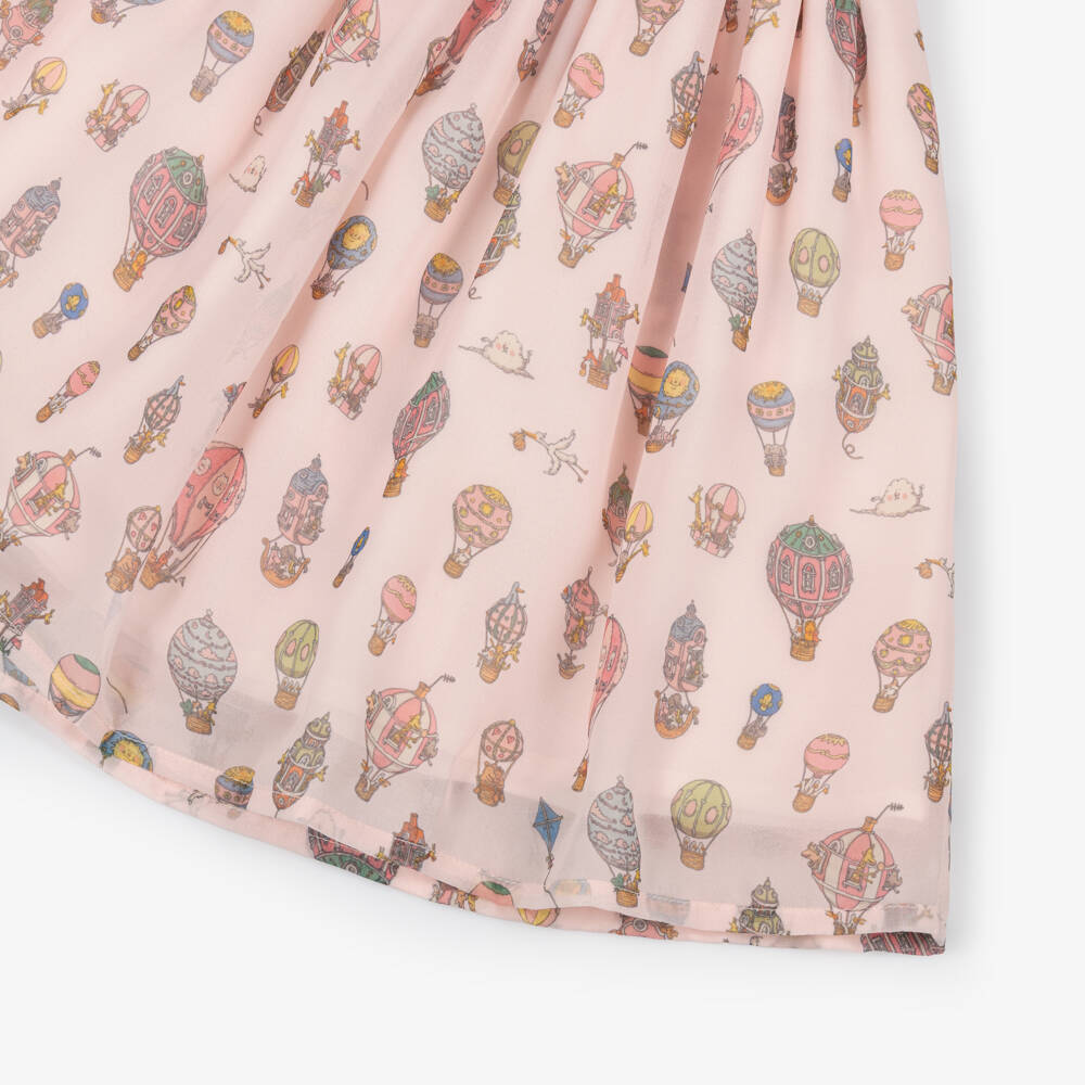 Atelier Choux Paris-Girls Pink Chiffon Hot Air Balloon Skirt | Childrensalon Outlet