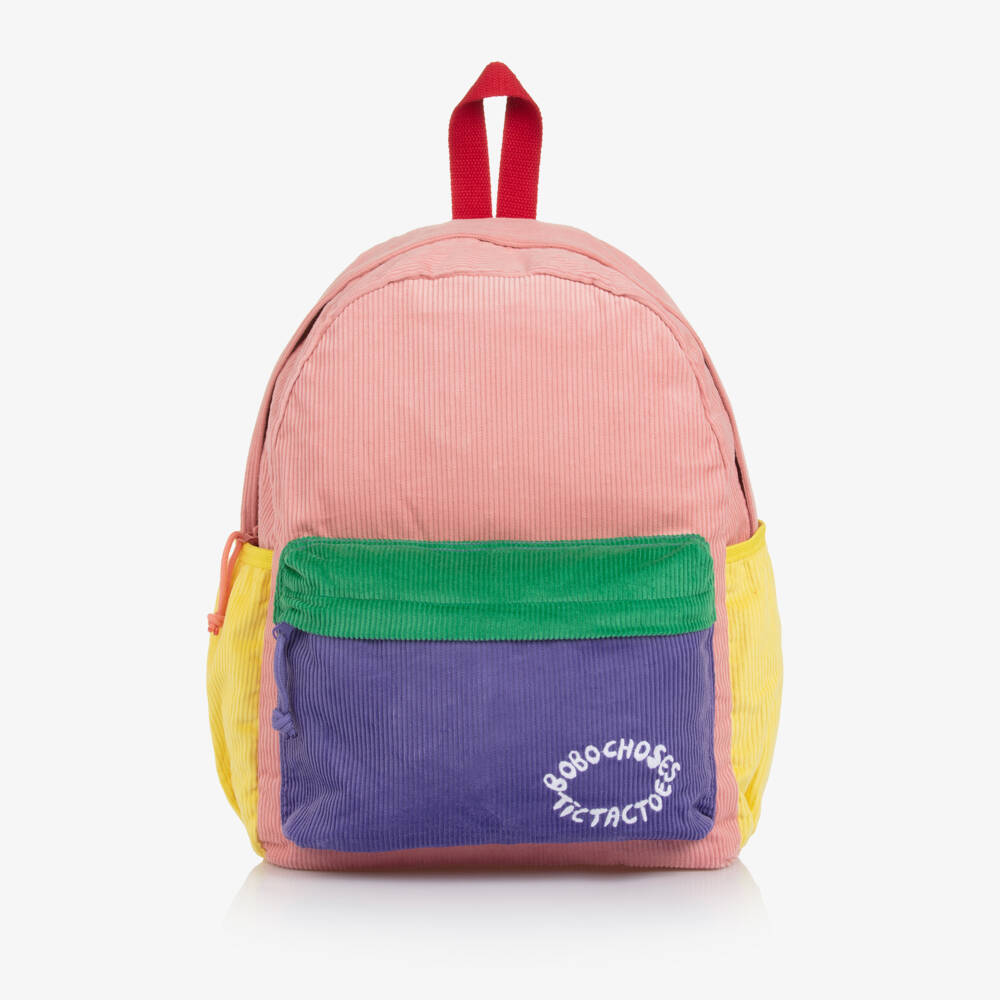 Bobo Choses-Girls Pink Colourblock Corduroy Backpack (37cm) | Childrensalon Outlet