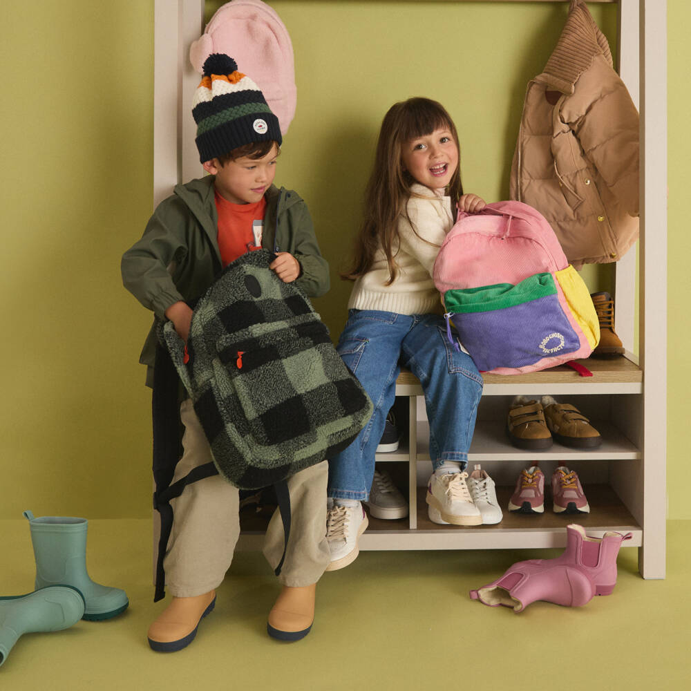 Bobo Choses-Girls Pink Colourblock Corduroy Backpack (37cm) | Childrensalon Outlet