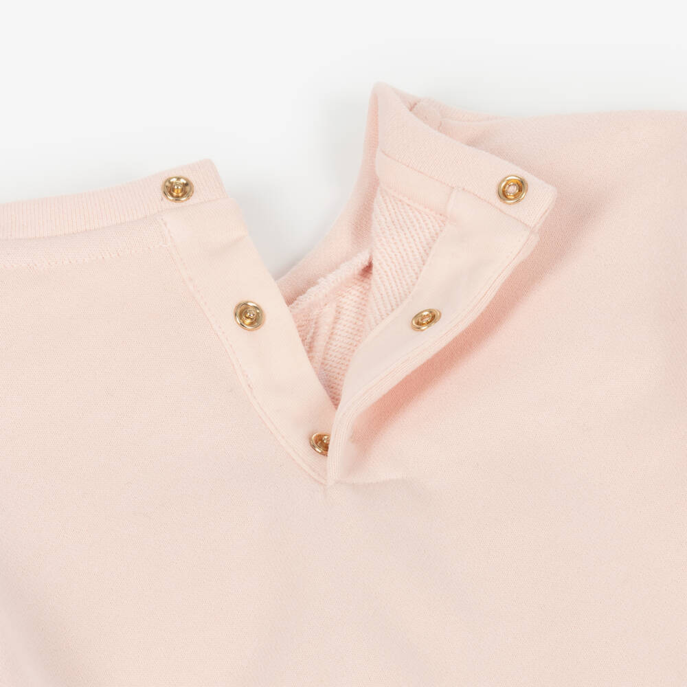 Chloé-Girls Pink Cotton Appliqué Logo Sweatshirt | Childrensalon Outlet