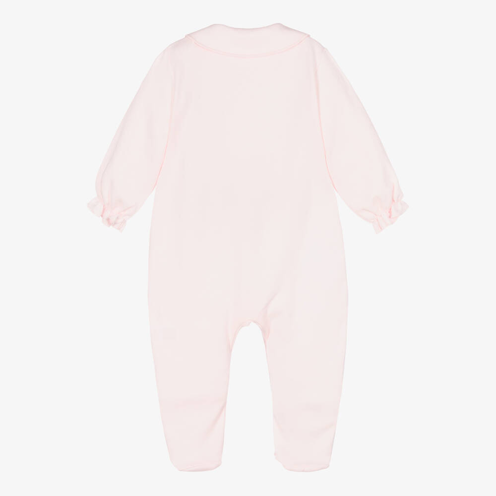 Sofija-Girls Pink Cotton Babygrow | Childrensalon Outlet