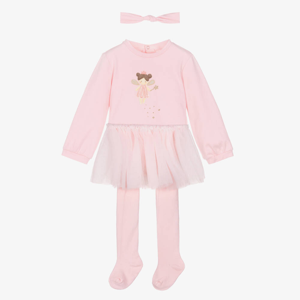 Mayoral Newborn-Girls Pink Cotton Babysuit & Tulle Skirt Set | Childrensalon Outlet